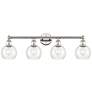 Athens 33" Wide 4 Light Polished Nickel Bath Vanity Light With Clear S