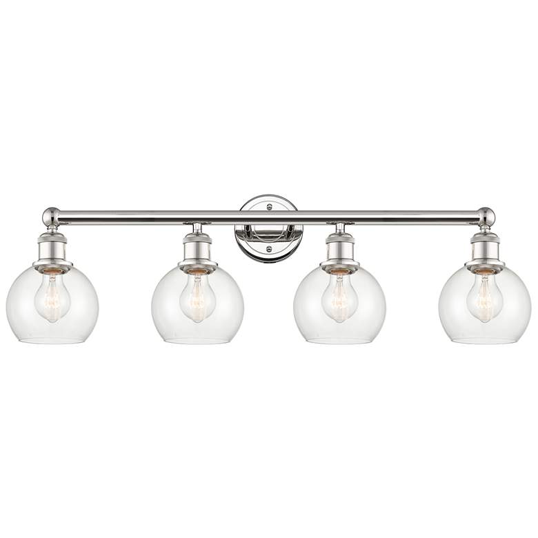 Image 1 Athens 33" Wide 4 Light Polished Nickel Bath Vanity Light With Clear S