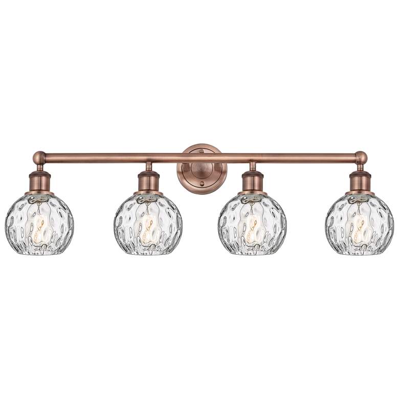 Image 1 Athens 33 inchW 4 Light Antique Copper Bath Light With Clear Water Glass S
