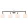 Athens 33"W 4 Light Polished Nickel Bath Vanity Light With White Shade