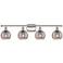 Athens 35.88"W 4-Light Polished Nickel Bath Light w/ Smoke Swirl Shade