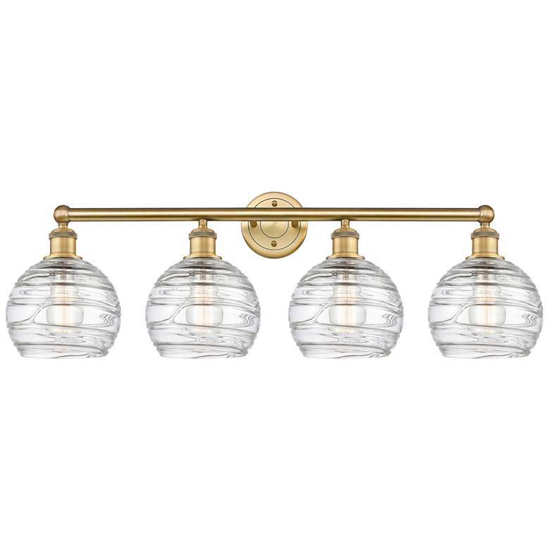 Image 1 Athens 35" Wide 4 Light Brushed Brass Bath Vanity Light w/ Deco Swirl