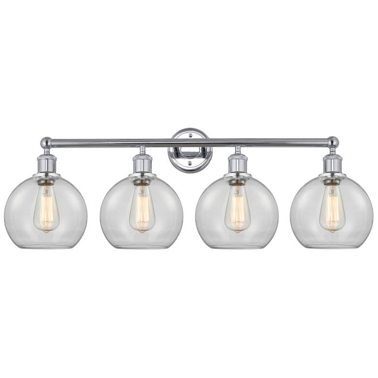 Image 1 Athens 35" Wide 4 Light Polished Chrome Bath Vanity Light With Clear S