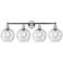 Athens 35" Wide 4 Light Polished Chrome Bath Vanity Light With Seedy S