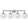 Athens 35" Wide 4 Light Polished Nickel Bath Vanity Light With Seedy S