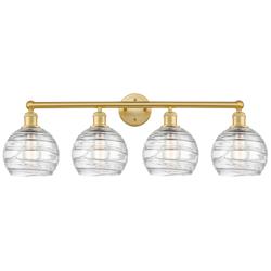 Athens 35&quot; Wide 4 Light Satin Gold Bath Vanity Light With Deco Swirl S