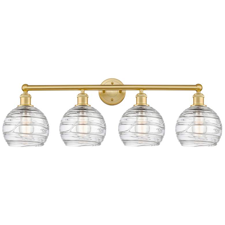 Image 1 Athens 35" Wide 4 Light Satin Gold Bath Vanity Light With Deco Swirl S