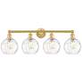 Athens 35" Wide 4 Light Satin Gold Bath Vanity Light With Water Glass 