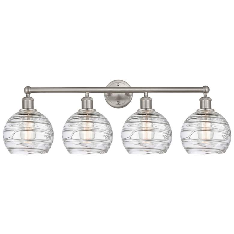Image 1 Athens 35" Wide 4 Light Satin Nickel Bath Vanity Light w/ Deco Swirl S