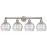 Athens 35" Wide 4 Light Satin Nickel Bath Vanity Light w/ Deco Swirl S