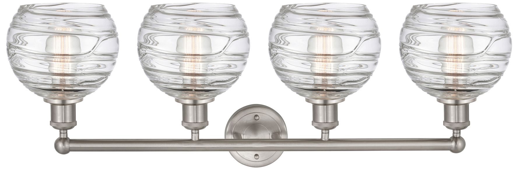 Image 2 Athens 35" Wide 4 Light Satin Nickel Bath Vanity Light w/ Deco Swirl S more views