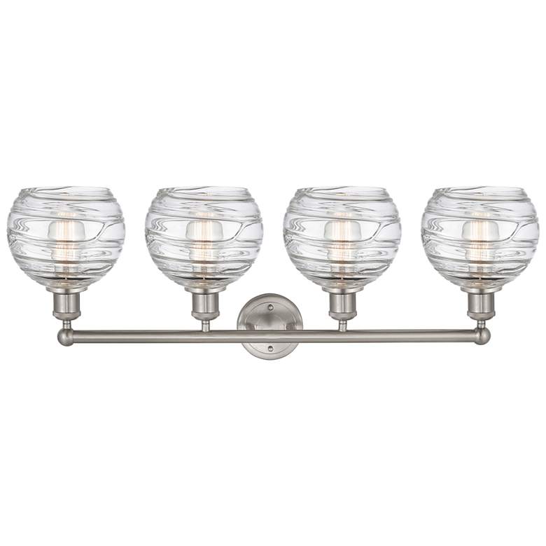 Image 2 Athens 35" Wide 4 Light Satin Nickel Bath Vanity Light w/ Deco Swirl S more views