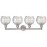 Athens 35" Wide 4 Light Satin Nickel Bath Vanity Light w/ Deco Swirl S