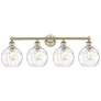 Athens 35"W 4 Light Antique Brass Bath Vanity Light w/ Water Glass Sha