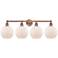 Athens 35"W 4 Light Antique Copper Bath Vanity Light With Matte White
