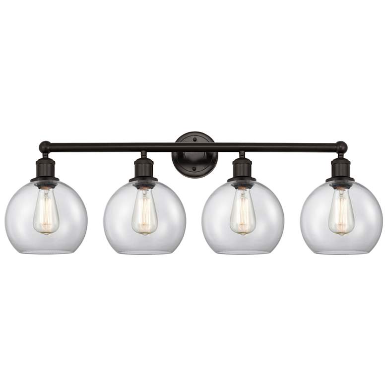 Image 1 Athens 35"W 4 Light Oil Rubbed Bronze Bath Vanity Light With Clear Sha