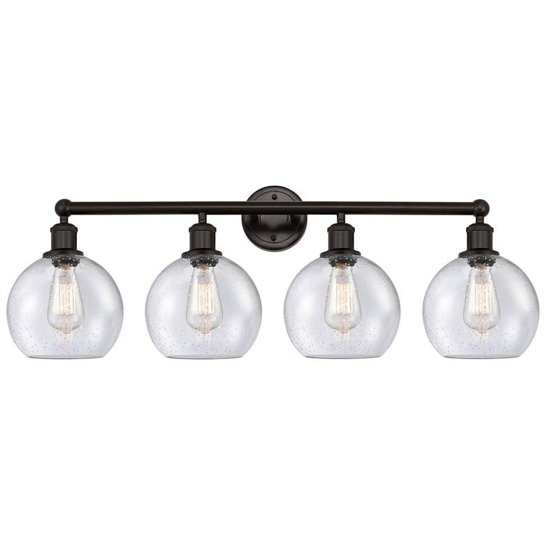 Image 1 Athens 35"W 4 Light Oil Rubbed Bronze Bath Vanity Light With Seedy Sha
