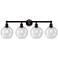 Athens 35"W 4 Light Oil Rubbed Bronze Bath Vanity Light With Seedy Sha