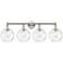 Athens 35"W 4 Light Polished Nickel Bath Vanity Light w/ Water Glass S