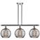 Athens 36.5"W 3-Light Chrome Stem Island Light w/ Smoke Swirl Shade