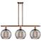 Athens 36.5"W 3-Light Copper Stem Island Light w/ Smoke Swirl Shade