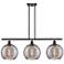 Athens 36.5"W 3-Light Oiled Bronze Stem Island Light w/ Smoke Swirl Sh