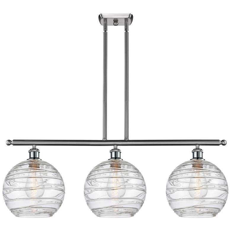 Image 1 Athens 36 1/2" Wide Brushed Nickel and Clear Island Pendant