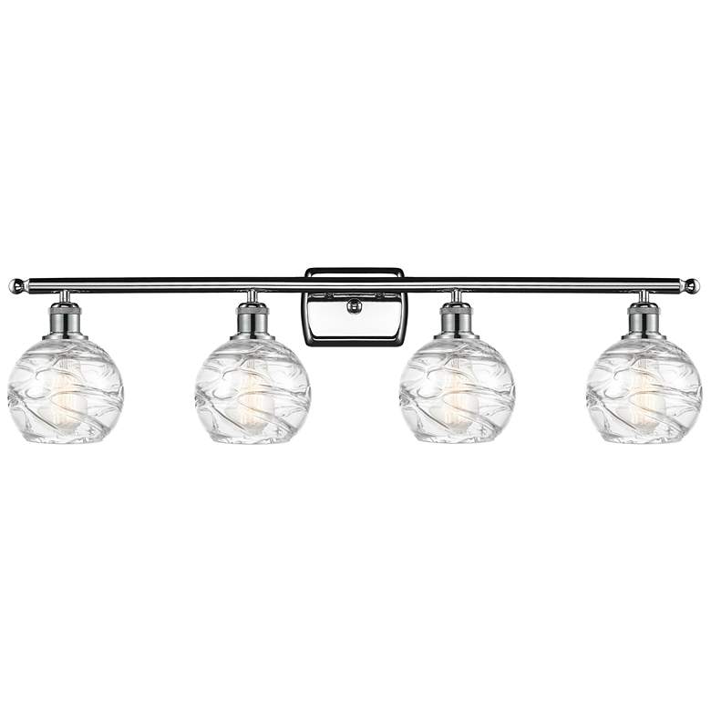 Image 1 Athens 36" 4-Light Polished Chrome Bath Light w/ Clear Deco Swirl Shad