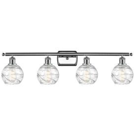 Athens 36" 4-Light Polished Chrome Bath Light w/ Clear Deco Swirl Shad Athens 36" 4-Light Polished Chrome Bath Light w/ Clear Deco Swirl Shad