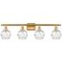 Athens 36" 4-Light Satin Gold Bath Light w/ Clear Deco Swirl Shade