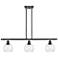 Athens 36" Wide Black 3-Light Island Pendant w/ Seedy Shade