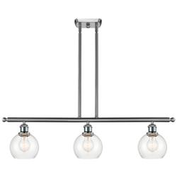 Athens 36" Wide Brushed Satin Nickel 3-Light Linear Pendant