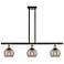 Athens 36"W 3-Light Black Brass Stem Island Light w/ 6" Smoke Swi