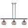 Athens 36"W 3-Light Chrome Stem Island Light w/ 6" Smoke Swirl Sh