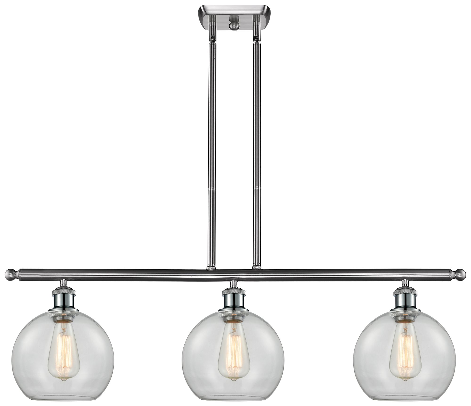Athens 36"W Brushed Satin Nickel 3-Light LED Island Pendant - Made to