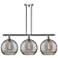 Athens 38.5"W 3-Light Chrome Stem Island Light w/ Smoke Swirl Shade