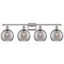 Athens 38"W 4-Light Polished Nickel Bath Light w/ Smoke Swirl Shade