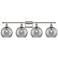 Athens 38"W 4-Light Polished Nickel Bath Light w/ Smoke Swirl Shade