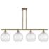Athens 4-Light 48" Antique Brass LED Island-Light With Water Glass Sha