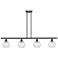 Athens 46"W 4 Light Bronze Stem Hung Island Light w/ Deco Swirl Shade