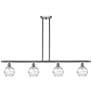 Athens 46"W 4 Light Brushed Nickel Stem Island Light w/ Deco Swirl Sha