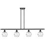 Athens 46"W 4 Light Matte Black Stem Hung Island Light w/ Deco Swirl S