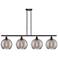 Athens 48.25"W 4-Light Oiled Bronze Stem Island Light w/ Smoke Swirl S