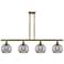 Athens 48"W 4-Light Antique Brass Stem Island Light w/ 8" Smoke S