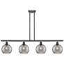 Athens 48"W 4-Light Oiled Bronze Stem Island Light w/ 8" Smoke Sw