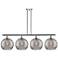 Athens 50.25"W 4-Light Chrome Stem Island Light w/ Smoke Swirl Shade