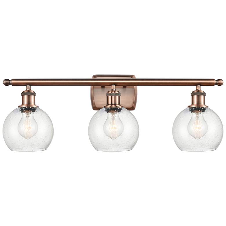 Image 1 Athens 6 inch 3 Light 26 inch Bath Light - Antique Copper - Seedy Shade