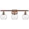Athens 6" 3 Light 26" Bath Light - Antique Copper - Seedy Shade