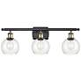 Athens 6" 3 Light 26" Bath Light - Black Antique Brass - Clear Sh