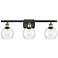 Athens 6" 3 Light 26" Bath Light - Black Antique Brass - Clear Sh